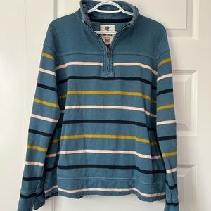 Fat Face Airlie 1/4 Zip Striped Sweater - Blue, Pink, Yellow